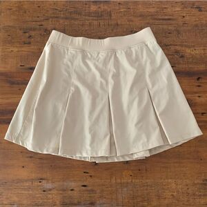 Tail Vintage Pleated Tennis Pickleball Skirt Beige Gold Sz S